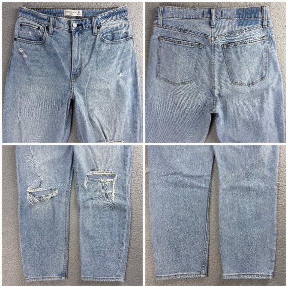 Abercrombie & Fitch Jeans Womens 28 6S Blue The Mom High Rise Distressed Denim 1 - Picture 9 of 10